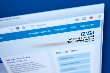 LONDON, UK - MARCH 5TH 2018: The homepage of the official website for the Maidstone and Tunbridge Wells NHS Trust in the UK, on 5th March 2018.のeditorial素材