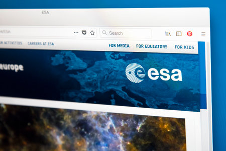 LONDON, UK - MARCH 29TH 2018: The homepage of the official website for the European Space Agency -...