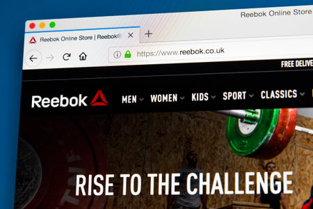 LONDON, UK - MAY 23RD 2018: The homepage of the official website for Reebok - an American athletic...