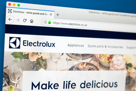 LONDON, UK - MAY 29TH 2018: The homepage of the official website for Electrolux - the Swedish...