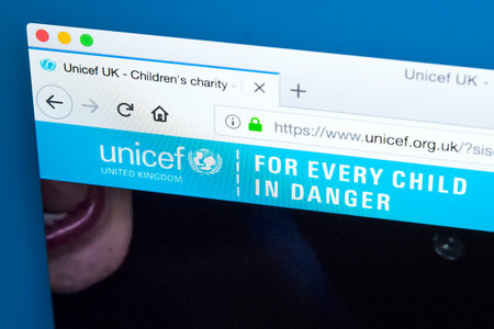 LONDON, UK - FEBRUARY 24TH 2018: The homepage of the official website for UNICEF - the United...
