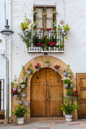 XABIA, SPAIN - APRIL 11TH 2018: A detail of the beautiful old town of Xabia, also knonw as Javea, in Spain, on 11th April 2018.のeditorial素材
