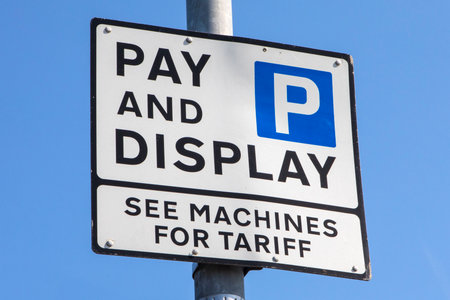 A Pay and Display Parking Sign.の写真素材