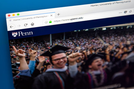 LONDON, UK - MAY 17TH 2018: The homepage of the official website for the University of Pennsylvania...