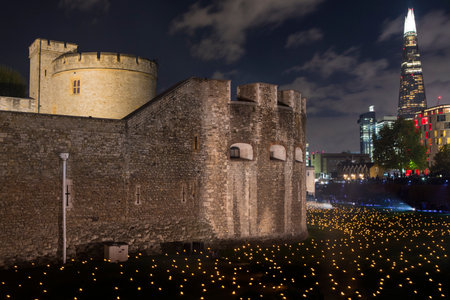 London, UK - November 6th 2018: Beyond The Deepening Shadow at the Tower of London - an installation...