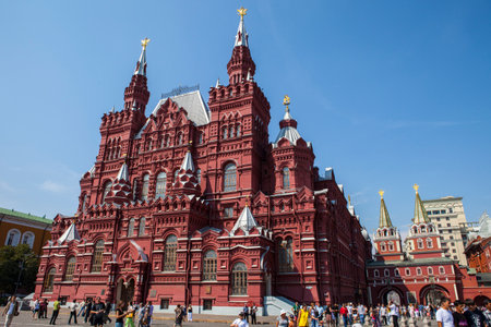 Moscow, Russia - August 14th 2011: A view of the State Historical Museum located on the famous Red Square in the city of Moscow, Russia.のeditorial素材