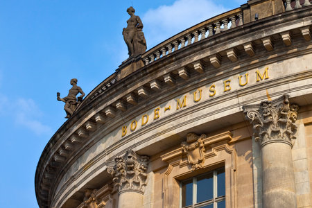 Berlin, Germany - April 17th 2011: Looking up at the facade of the historic Bode Museum in Berlin, Germany.のeditorial素材