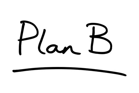 Plan B, handwritten on a white background.の写真素材