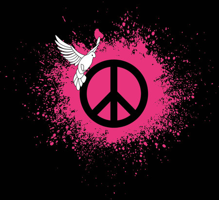 Dove with peace signのイラスト素材