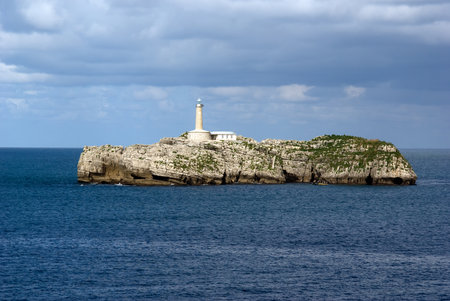 Lighthouse on an islandの写真素材