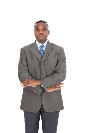 Black businessman posingの写真素材