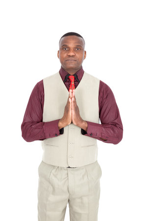 Black businessman posingの写真素材