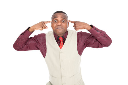Black businessman posingの写真素材