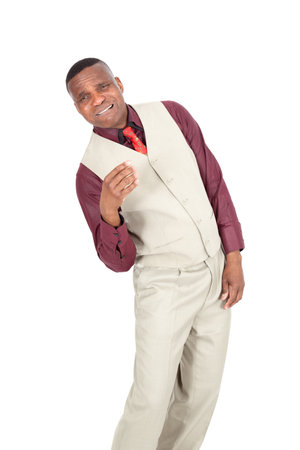 Black businessman posingの写真素材