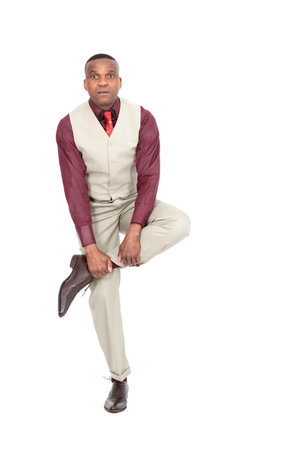Black businessman posingの写真素材