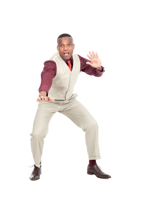 Black businessman posingの写真素材