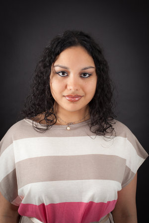 Beautiful woman doing different expressions in different sets of clothes: love