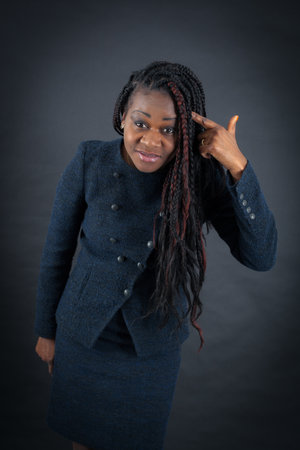 Beautiful woman doing different expressions in different sets of clothes: you are crazy