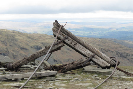 old mine workings left to ruinの写真素材