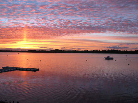 Sunset over draycote waterの写真素材
