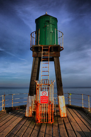 Whitby West Pier beaconの写真素材