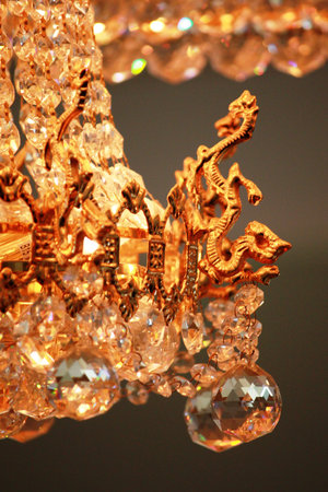 Gold chandelierの写真素材