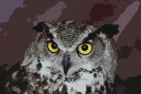 a magnificent eagle owlのイラスト素材