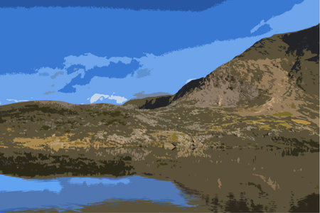 cadair idris mountain range in snowdoniaのイラスト素材