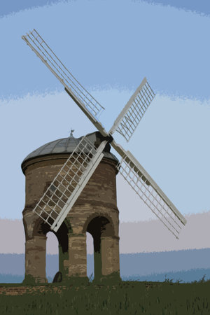 the old stone windmill at chestertonのイラスト素材