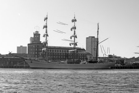 square rigger tall ship in portsmouth harbour