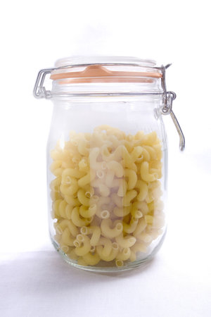 Pasta Swirls in an airtight jar.の写真素材