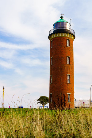 Hamburg Lighthouse at the North Sea in Cuxhaven Germanyの写真素材