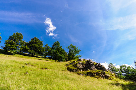 mountains with spectacular viewの写真素材