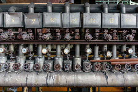 Pressure gauge, measuring instrument close upの写真素材