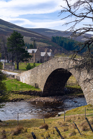 Bridge over stream in Blackwaterfoot Isle of Arran Scotland.の写真素材