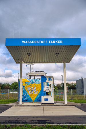 Hydrogen fueling station for vehiclesの写真素材