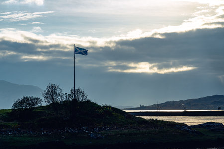 Scottish flag hole nature wilderness outdoor adventure