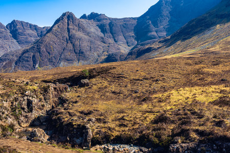 The beautiful Fairy Pools on the Isle of Skye, Scotlandの写真素材