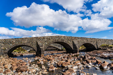 isle of skye bridge landscape riverの写真素材
