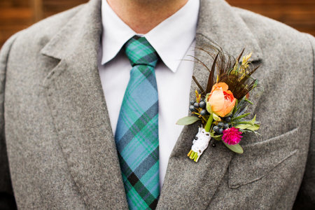 wedding boutonniereの写真素材