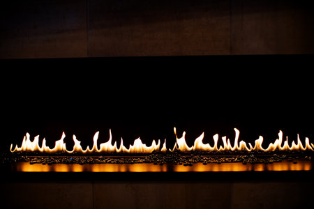 Modern gas fireplace withの写真素材