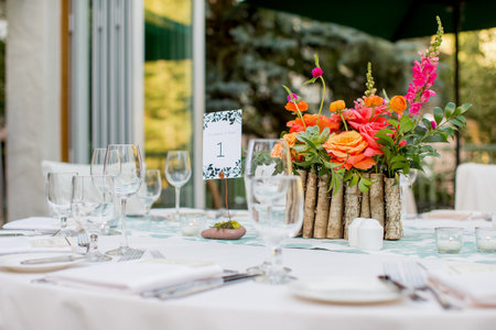 Centerpiece at a wedding reception