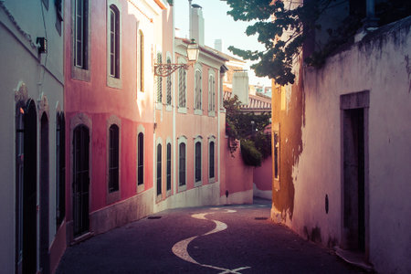 Colorful ROw of Houses in Portugalの写真素材