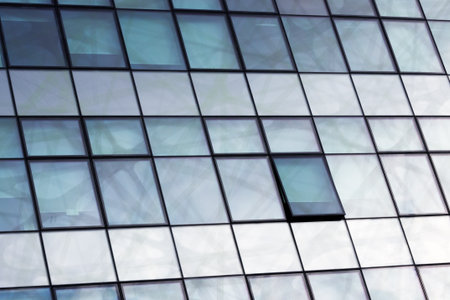 Modern Office Windows Reflecting the Sky