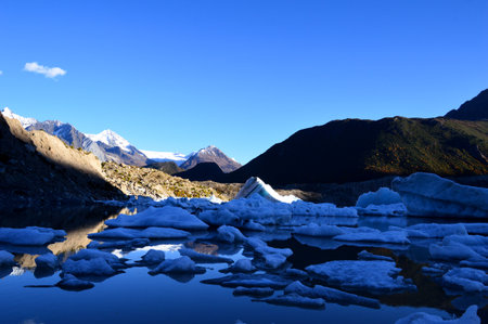 Glacier above 3,500 altitude の写真素材