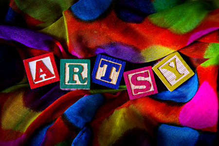 Artsy - Alphabet activity cubeの写真素材