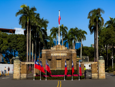 Front gates of National Taiwan University (NTU) in Taipei, Taiwan. It is a prestigious university...