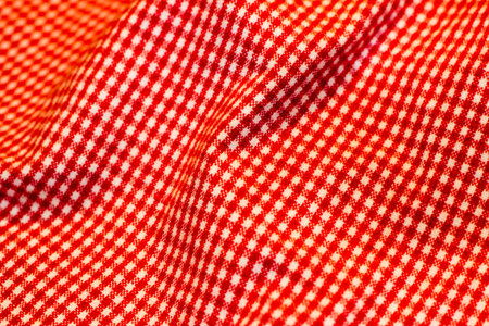 Red and White chequered tableclothの写真素材