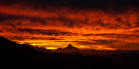 Sky on fireの写真素材