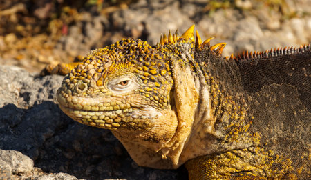 Land Iguanas in Galapagos Island.の写真素材